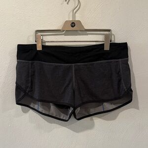 lululemon athletica Black and Gray Speed Shorts